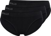 Apollo - Dames slip - Zwart - Maat XL - 3-Pack - Dames ondergoed - Sloggie ondergoed - Dames boxershort