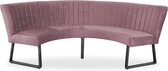 Eetkamerbank - Hengelo - geschikt voor ronde tafel 150 cm - stof Element roze 10