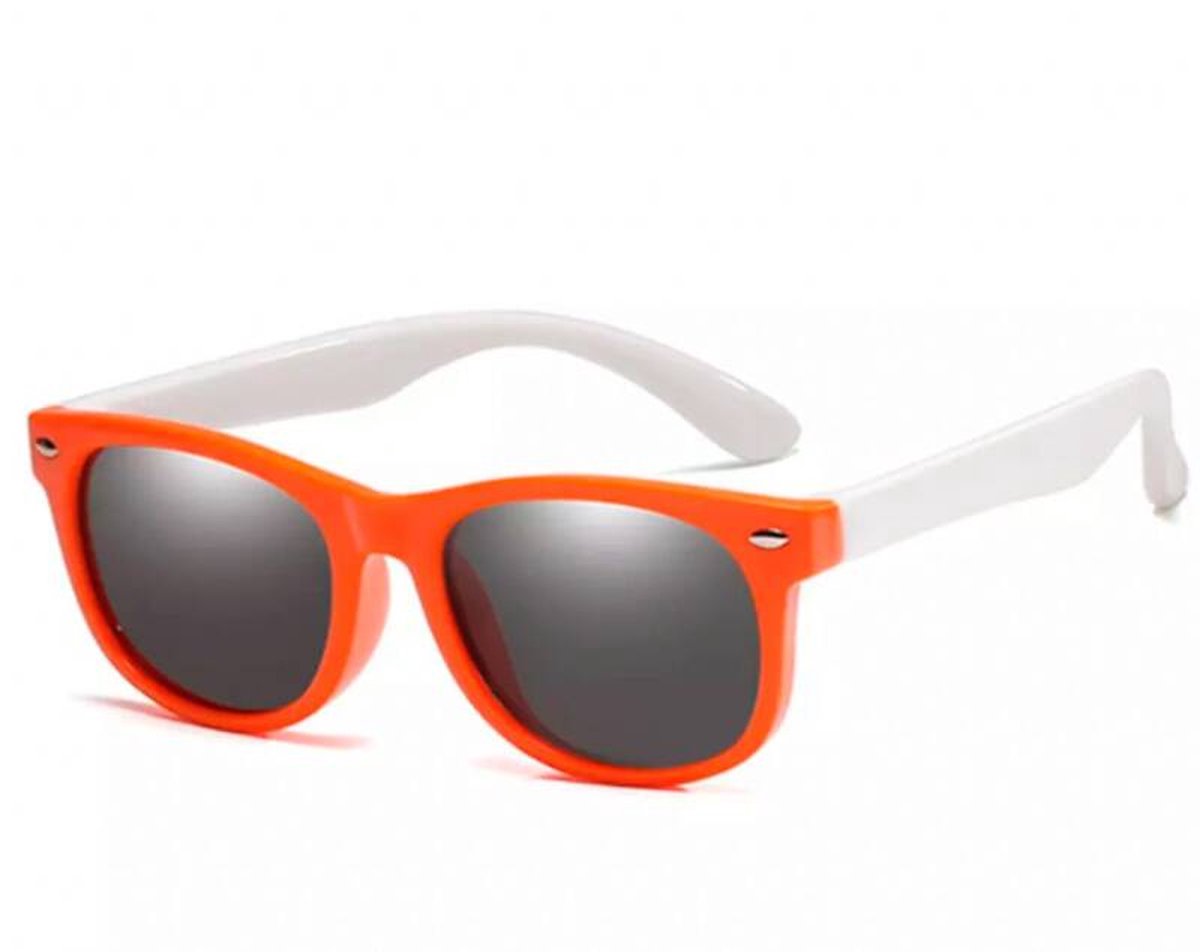 Kinder-zonnebril voor jongens/meisjes - kindermode - fashion - zonnebrillen - rood montuur -witte poten