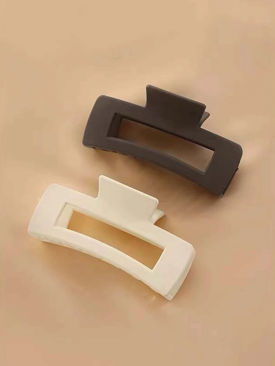 2 stuks haarklemmen set - rechthoekig grote haarklauw - haarclip - haaraccessoires