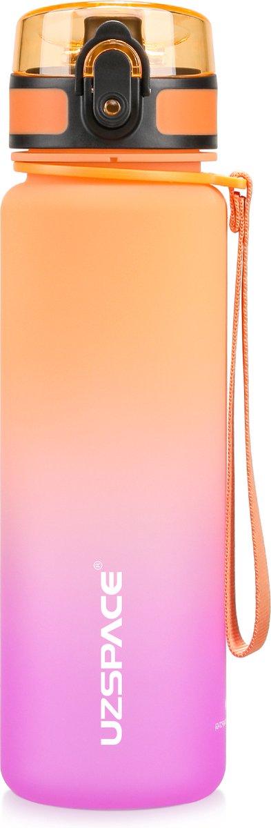 UZSPACE Waterfles - Drinkfles 500 ml - Oranje/Paars thumbnail 2