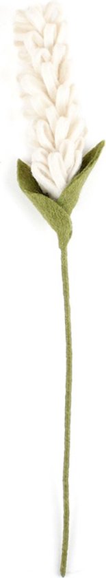 Hyacint Bloem Wit Vilt - 40cm