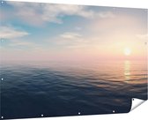 Gards Tuinposter Zee Water tijdens Zonsondergang - 180x120 cm - Tuindoek - Tuindecoratie - Wanddecoratie buiten - Tuinschilderij