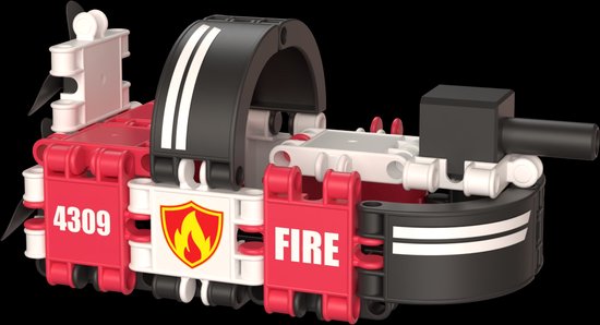 Clics Brandweer 8-in-1 bouwblokken– DUURZAAM SPEELGOED gemaakt van GERECYCLEERDE kunststof- bouwset 8 in 1 - speelgoed 4,5,6,7,8 jaar jongens en meisjes- educatief speelgoed- Montessori speelgoed- constructie speelgoed