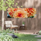 Gards Tuinposter Oranje Dahlia Bloemen - 180x60 cm - Tuindoek - Tuindecoratie - Wanddecoratie buiten - Tuinschilderij