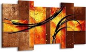 Peinture sur toile Moderne | Jaune, marron, noir | 120x65 5 Liège