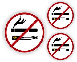E-Smoker Roken niet toegestaan set 3 stickers