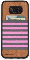 JimmyCASE Samsung Galaxy S8+ Wallet Case Pink Grey stripe