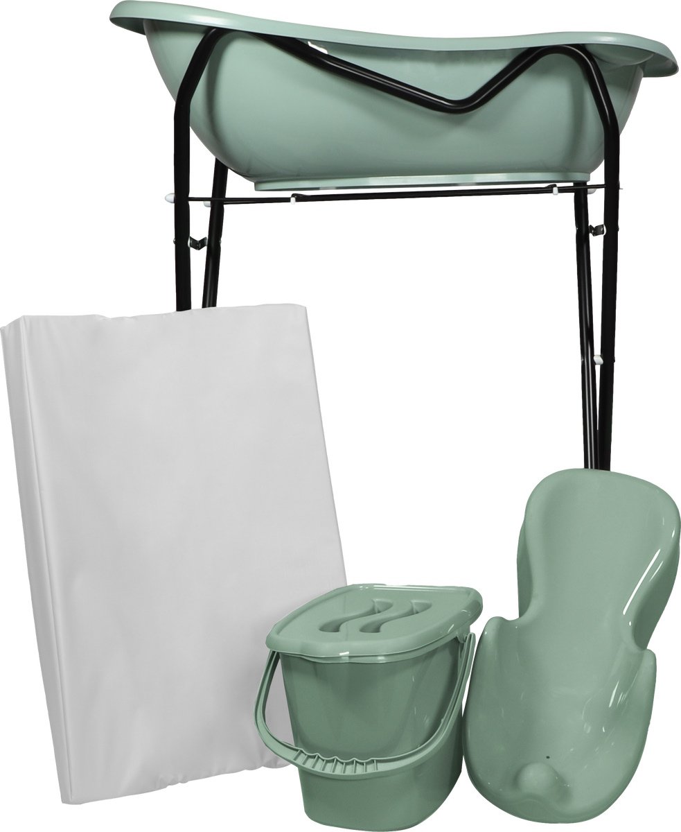 MamaLoes Stone Green Badset Incl. Zwarte Badstandaard