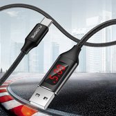 FLOVEME 1m 5V / 2,1A USB naar USB-C / Type-C Aluminium + Nylon Snel opladen & datakabel met LED Display, voor Samsung Galaxy S8 & S8 + / LG G6 / Huawei P10 & P10 Plus / Oneplus 5 e