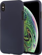 MERCURY GOOSPERY SOFT FEELING Vloeibare TPU Drop-proof zachte beschermhoes voor iPhone XS Max (donkerblauw)