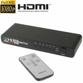Full HD 1080P 5-poorten HDMI-switch met afstandsbediening en LED-indicator (zwart)