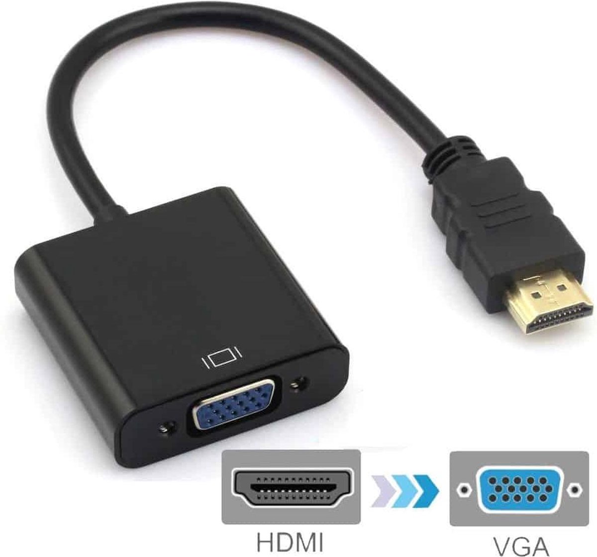 Let op type!! HDMI 19 Pin mannetje naar VGA vrouwtje Kabel Adapter Lengte: 20cm(zwart)