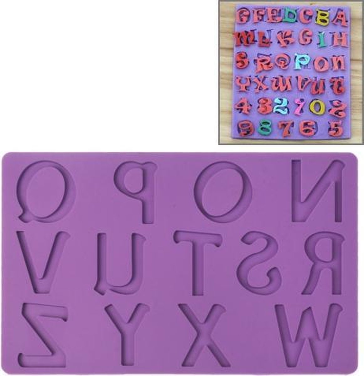 Zachte siliconen engels letters stijl diy cake / fondant / suikerpasta schimmel / ice cube trays (willekeurige kleur levering)
