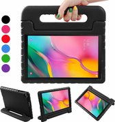 Case2go - Hoes geschikt voor Samsung Galaxy Tab A 10.1 (2019) - Schokbestendige Kinderhoes case met handvat - Zwart
