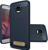 Geborstelde TPU Cover - Motorola Moto Z2 Force - Blauw