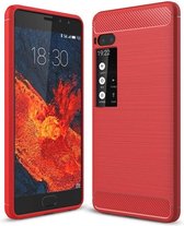 Meizu Pro 7 - Geborstelde TPU Cover - Rood