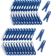 Wasknijpers, bloemen, 48 stuks, klassiek blauw-wit, premium wasknijpers