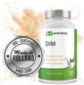 DIM-Complex met Bioperine® Voor Betere Opname > 120 DIM Capsules @ 400 Mg 4x Per Dag | DIM Met Vitamine E & Choline; Goed Voor Lever & Normale Vetstofwisseling | PerfectBody.NL