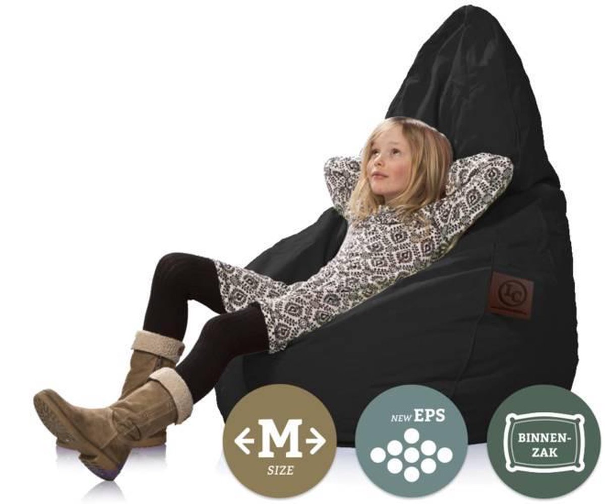 Lounge Pug - Klassieke Zitzak Stoel Bank - Beanbag - Fauteuil Poef - Interalli Wol Zilver- Big