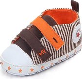 Bruin Oranje Sneakers - Katoen - Maat 21 - Zachte zool - 12 tot 18 maanden