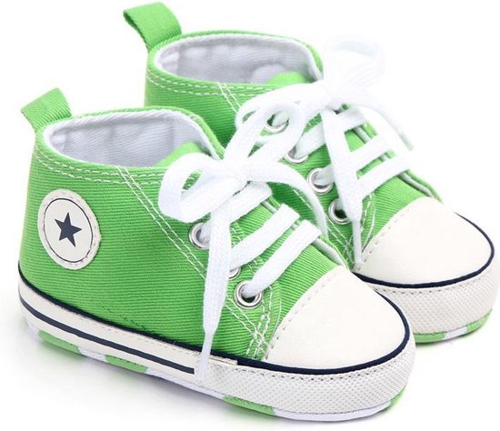 Groene gympen - Textiel - Maat 18 - Zachte zool - 0 tot 6 maanden | bol.com