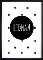 Bedman (29,7x42cm) - Wallified - Tekst - Zwart Wit - Poster - Wall-Art - Woondecoratie - Kunst - Posters