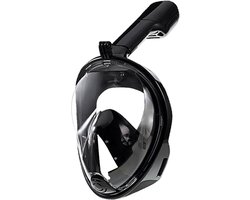 Full Face Mask - Snorkelmasker Volwassenen zwart - Snorkelset en duikbril in 1 Zwart - L/XL
