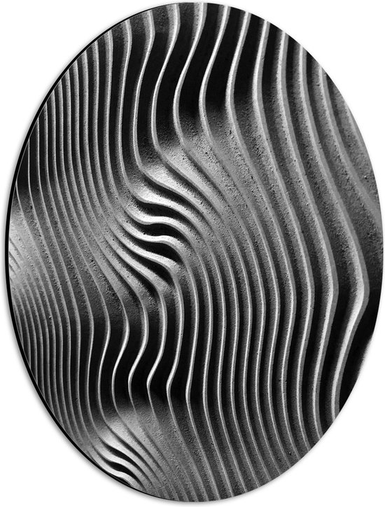 Dibond Ovaal - Wikkelend Patroon in Muur - 30x40 cm Foto op Ovaal (Met Ophangsysteem)