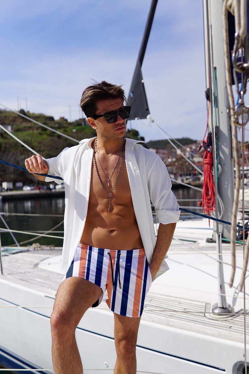 Miami Beach | Hoogwaardige Kwaliteit Zwemshort | Zwembroek | Beachshort | Heren | Sneldrogend | | 182 Colored Stripes — afbeelding 6