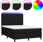 vidaXL-Boxspring-met-matras-en-LED-stof-zwart-140x190-cm