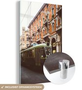 MuchoWow® Glasschilderij 20x30 cm - Schilderij acrylglas - Tram - Turijn - Stad - Foto op glas - Schilderijen