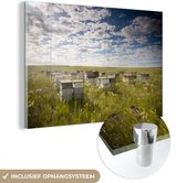 MuchoWow® Peinture sur verre 120x80 cm - Peinture sur verre acrylique - Abeilles - Bloem - Ciel - Photo sur verre - Peintures