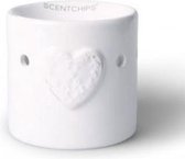 Scentchips® Regular Embossed Hart Wit waxbrander geurbrander
