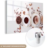 MuchoWow® Peinture sur Verre - Café - Grains de café - Chocolat - 30x20 cm - Peintures sur Verre Acrylique - Photo sur Glas