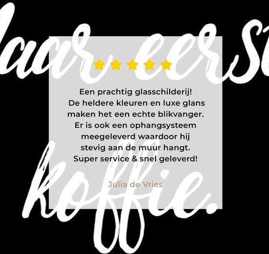 MuchoWow® Glasschilderij 90x60 cm - Schilderij acrylglas - Spreuken - Quotes - Koffie - Maar eerst: koffie - Foto op glas - Schilderijen