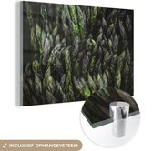 MuchoWow® Glasschilderij 30x20 cm - Schilderij acrylglas - Asperge koppen - Foto op glas - Schilderijen