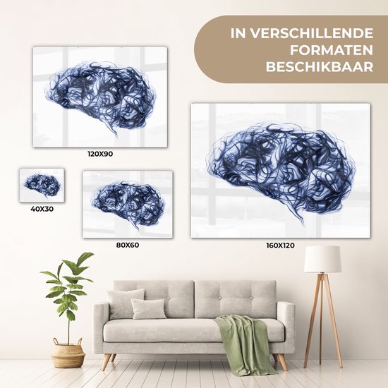 Peinture sur verre MuchoWow® - Vagues pensantes - 80x60 cm - Peintures acrylique - Photo sur Glas