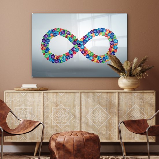 MuchoWow® Peinture sur verre - Signe infini - 90x60 cm - Peintures sur verre acrylique - Photo sur Glas