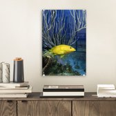 Poisson cône jaune au récif en Glas 20x30 cm - petit - Tirage photo sur Glas (décoration murale en plexiglas)