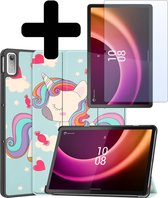 Lenovo Tab P11 (2nd Gen) Cover Book Case Cover avec protecteur d'écran en Glas de protection - Unicorn