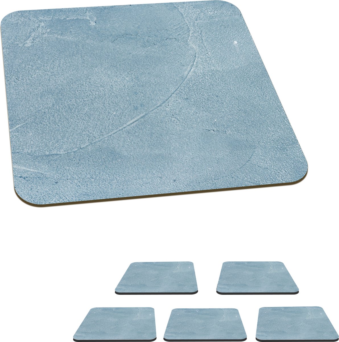 Onderzetters voor glazen - Vintage - Beton - Structuur - 10x10 cm - Glasonderzetters - 6 stuks
