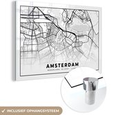 Peinture sur verre - Plan de la ville - Amsterdam - Pays- Nederland - 150x100 cm - Peintures sur verre acrylique - Photo sur Glas - Carte