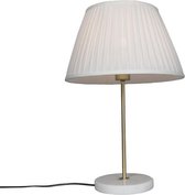 QAZQA kaso - Retro Tafellamp met kap - 1 lichts - H 520 mm - Crème -  Woonkamer | Slaapkamer | Keuken