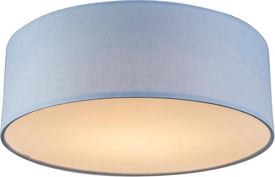 QAZQA drum led - Moderne LED Plafondlamp - 1 lichts - H 125 mm - Blauw - Woonkamer | Slaapkamer | Keuken