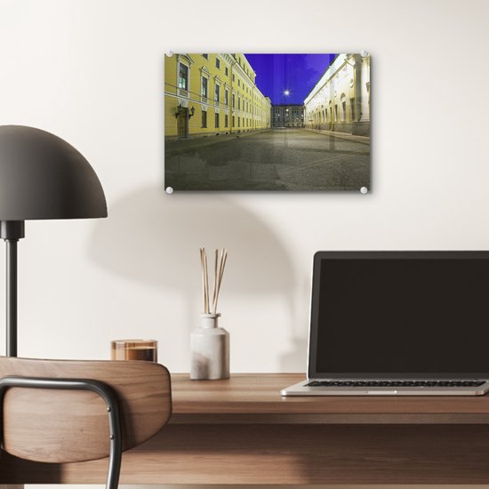 Le musée de l'Ermitage le soir Plexiglas 30x20 cm - petit - Tirage photo sur Glas (décoration murale plexiglas)