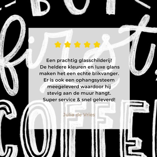 MuchoWow® Peinture sur verre 40x60 cm - Peinture acrylique sur verre - Citations - Mais d'abord le café - Premier café - Proverbes - Photo sur verre - Peintures