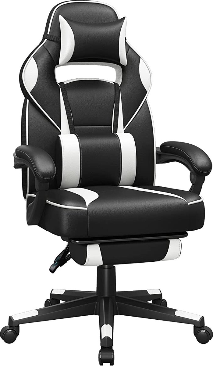 Segenn's gamestoel - ergonomisch bureaustoel - bureaustoel - stalen frame - hoge rugleuning en brede zitting - synthetisch leer - zwart