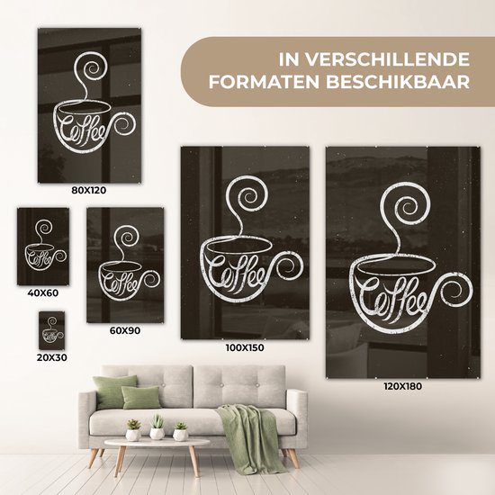 Peinture sur Verre - Café - Proverbes - Tableau Noir - 40x60 cm - Peintures sur Verre Peintures - Photo sur Glas