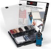 Kit de réparation Maxxmee, pour carrelage, toutes surfaces céramiques, avec fondoir de cire sans fil, ensemble de 16 pièces, 8 couleurs de cire